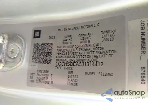 2018 Chevrolet Colorado Wt из США, поврежденный, VIN 1GCHSBEA5J1314412